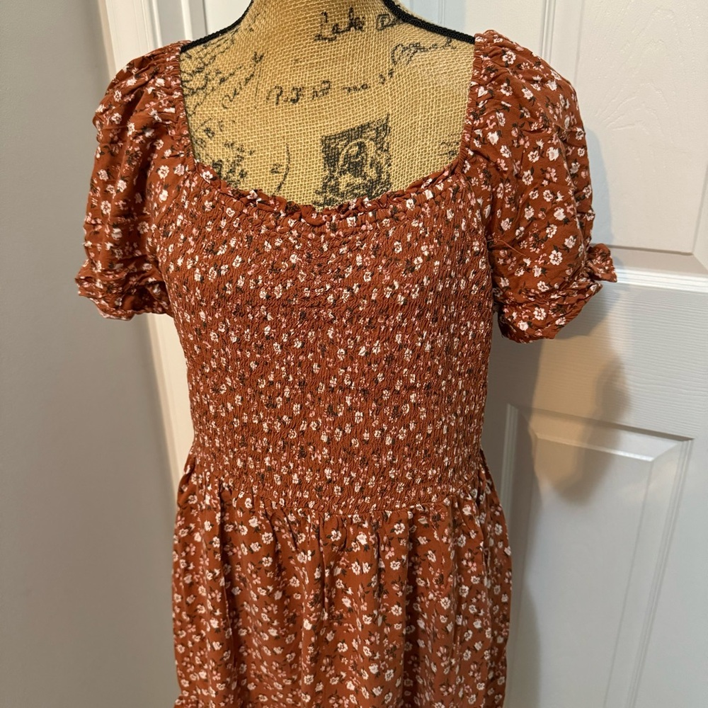 Smocked Floral Dress